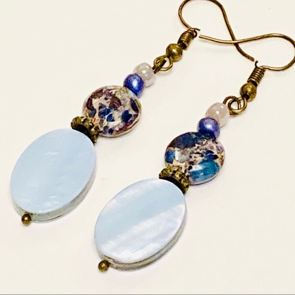 ENERGY Multi-Gemstone Assemblage Style BOHO Necklace & Jasper MOP Earrings - Picture 16 of 16